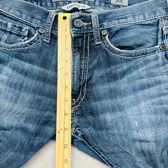 BKE Jeans Men 30L (30x31) Jake Straight Leg Medium Wash Preppy Y2K Stretch Denim - Picture 12 of 15